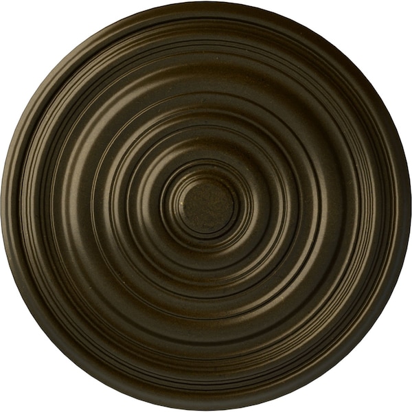 Ekena Millwork Carton Ceiling Medallion (For Canopies up to 2 5/8"), Hand-Painted Green Gold, 12 5/8"OD x 1"P CM13CAGGS - main
